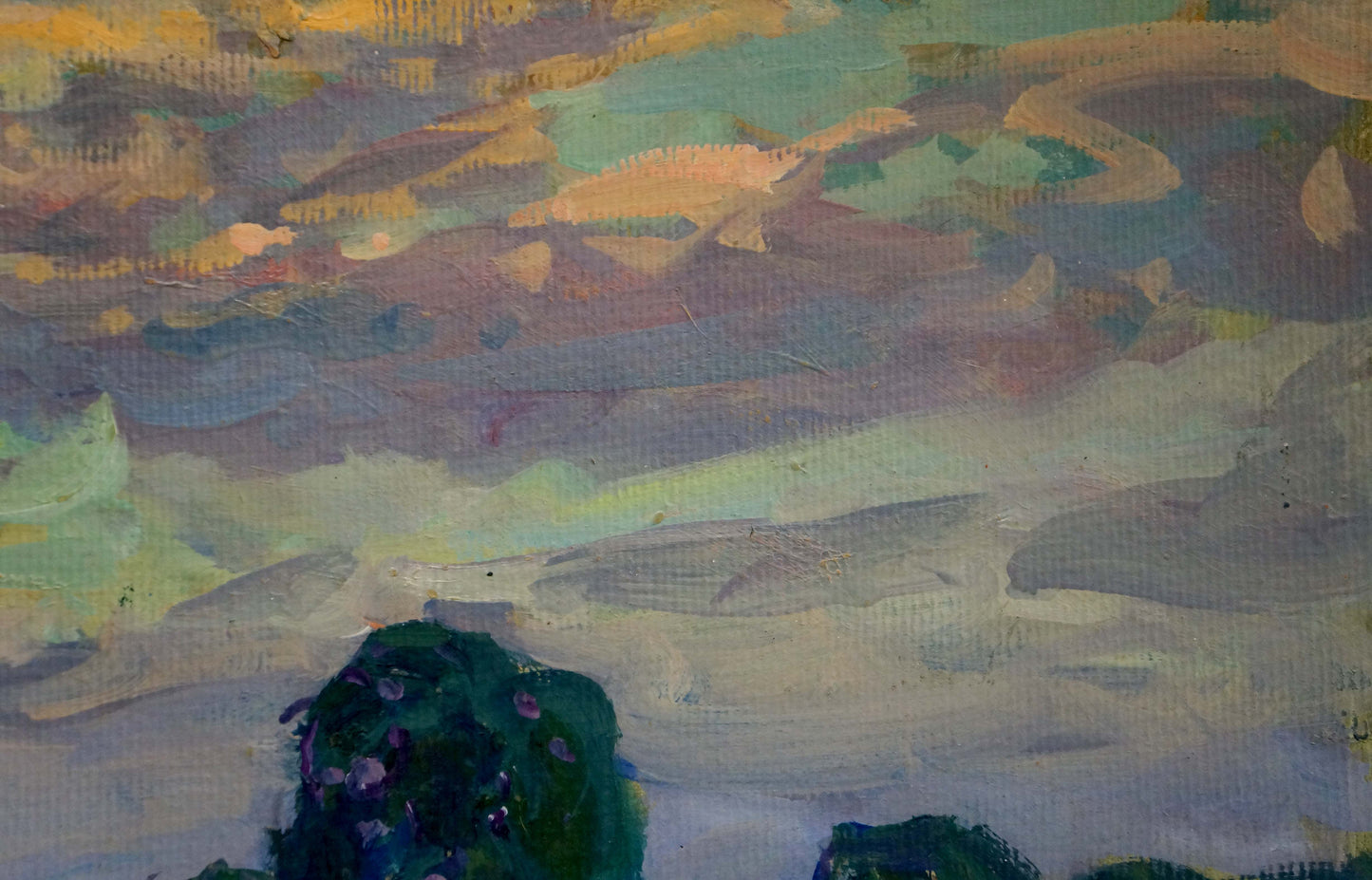 Oil painting Haystacks Fomin Anatoly Nikiforovich