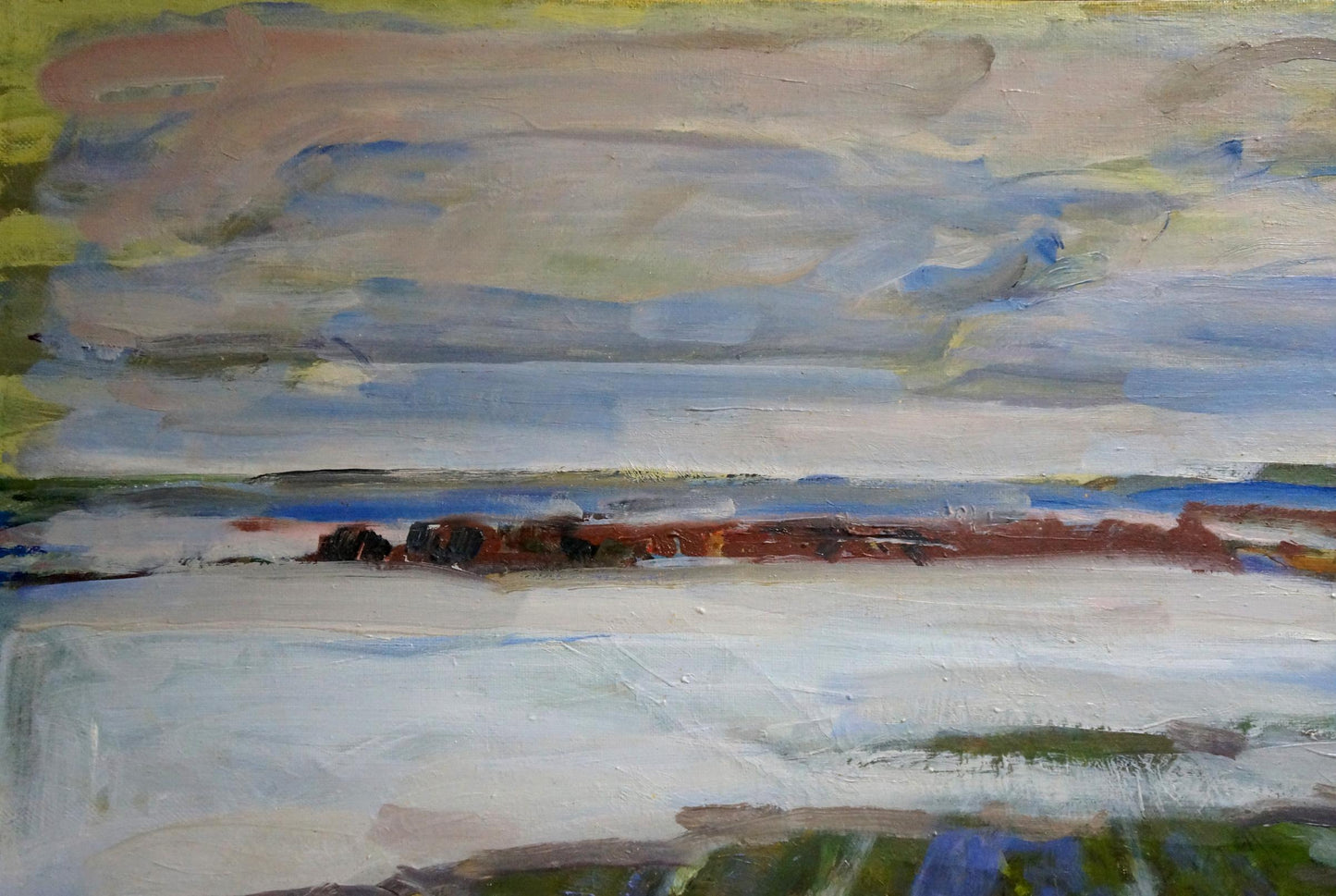 Oil painting Frozen field Gerus Boris Stepanovich