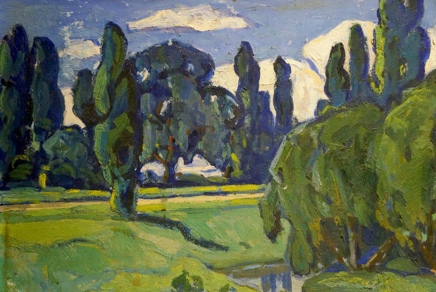 Oil painting River landscape Gerus Boris Stepanovich