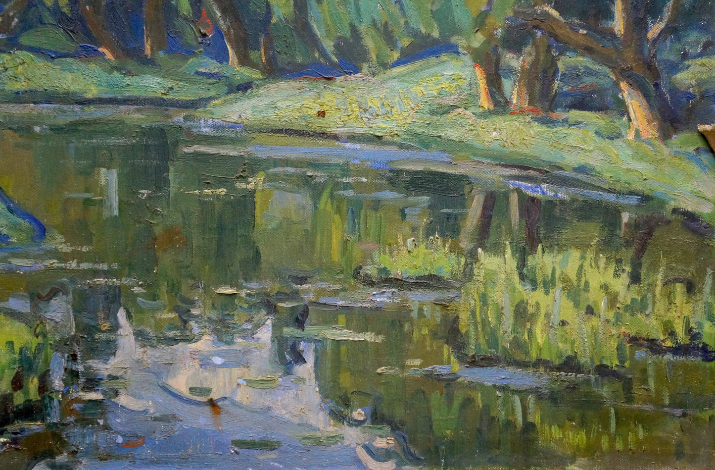 Oil painting River landscape Gerus Boris Stepanovich
