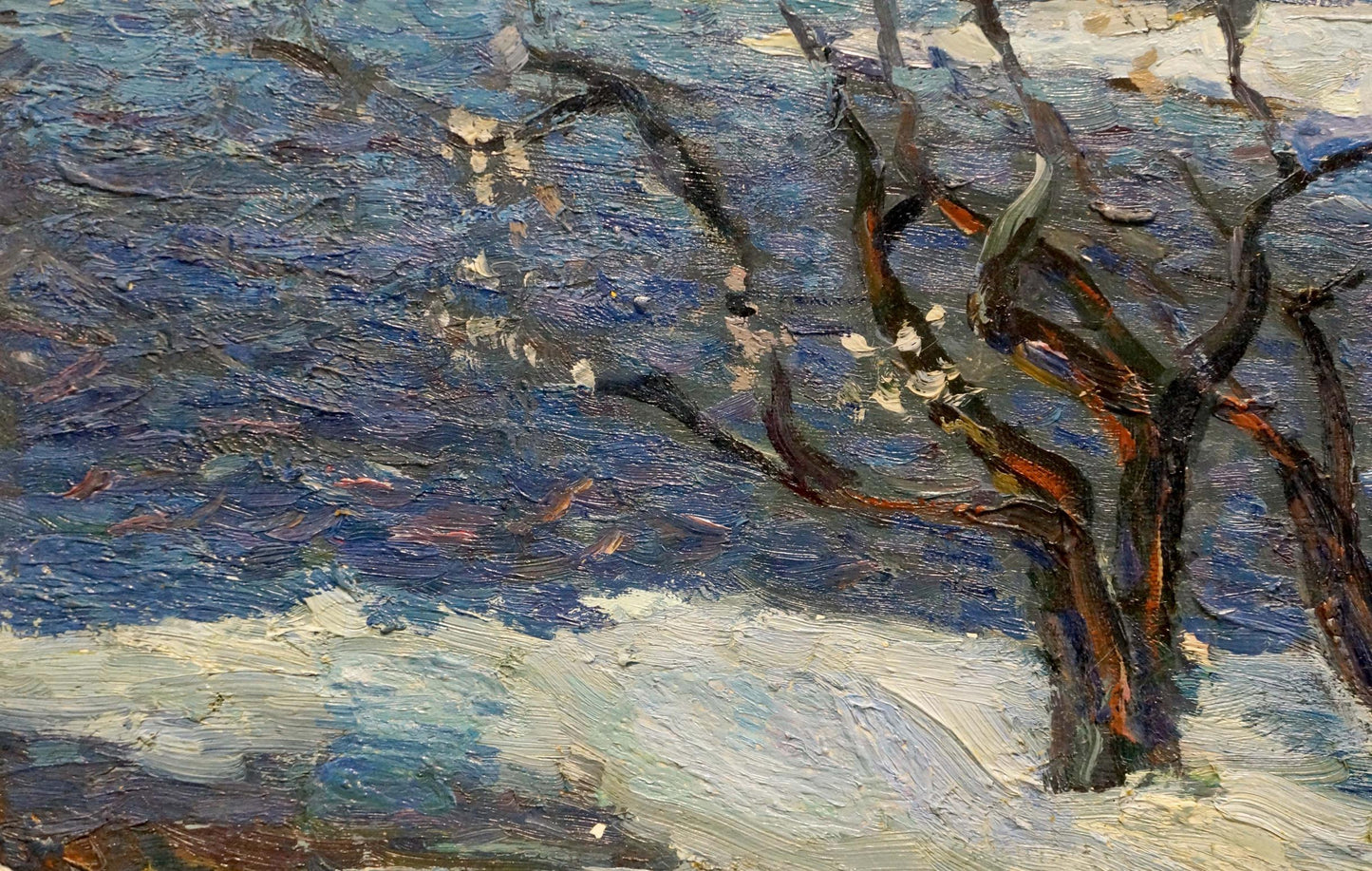 Alexander Ivanovich Stremsky painted a cold day in oils