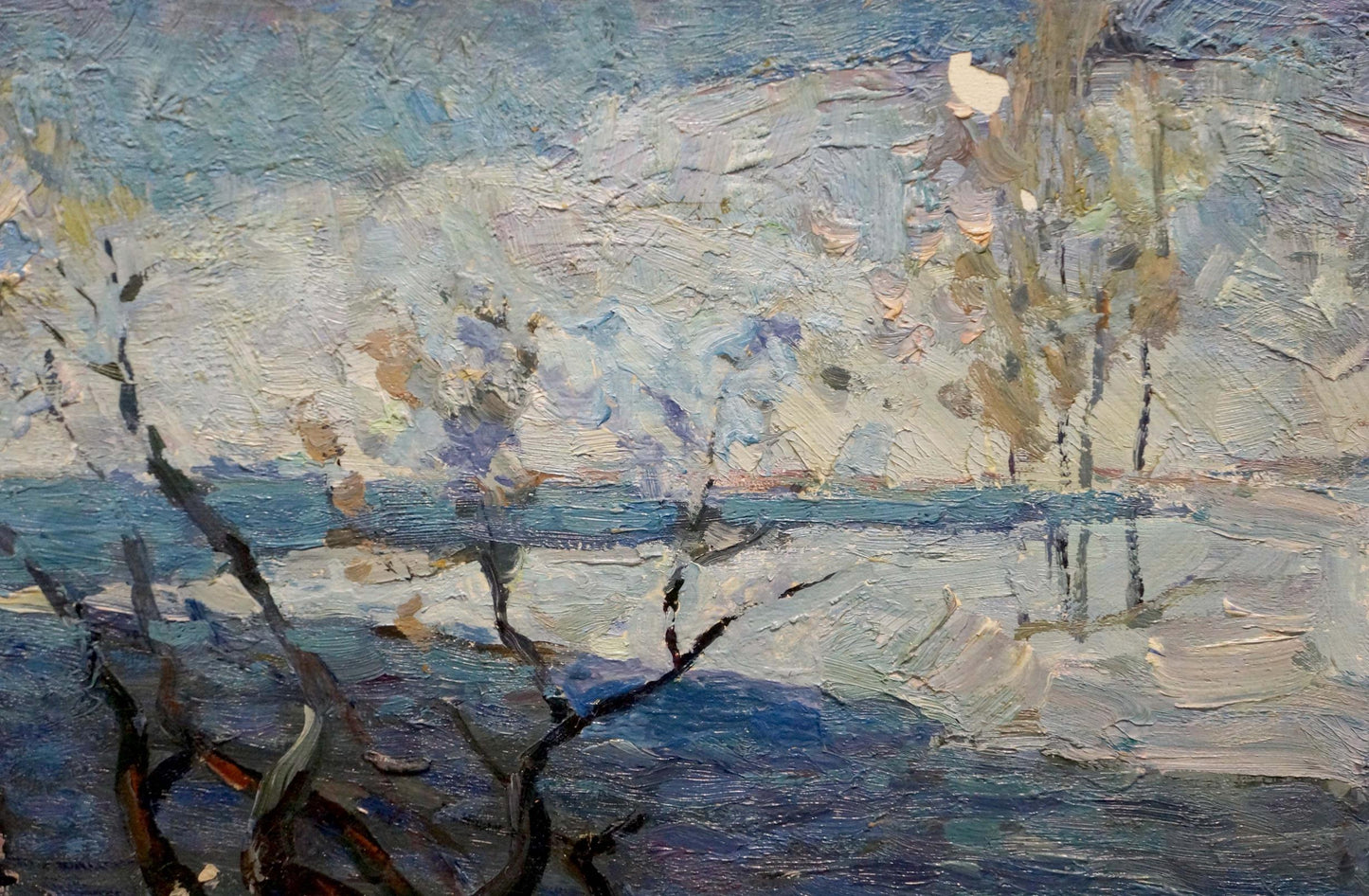 The cold day captured in oils by Alexander Ivanovich Stremsky