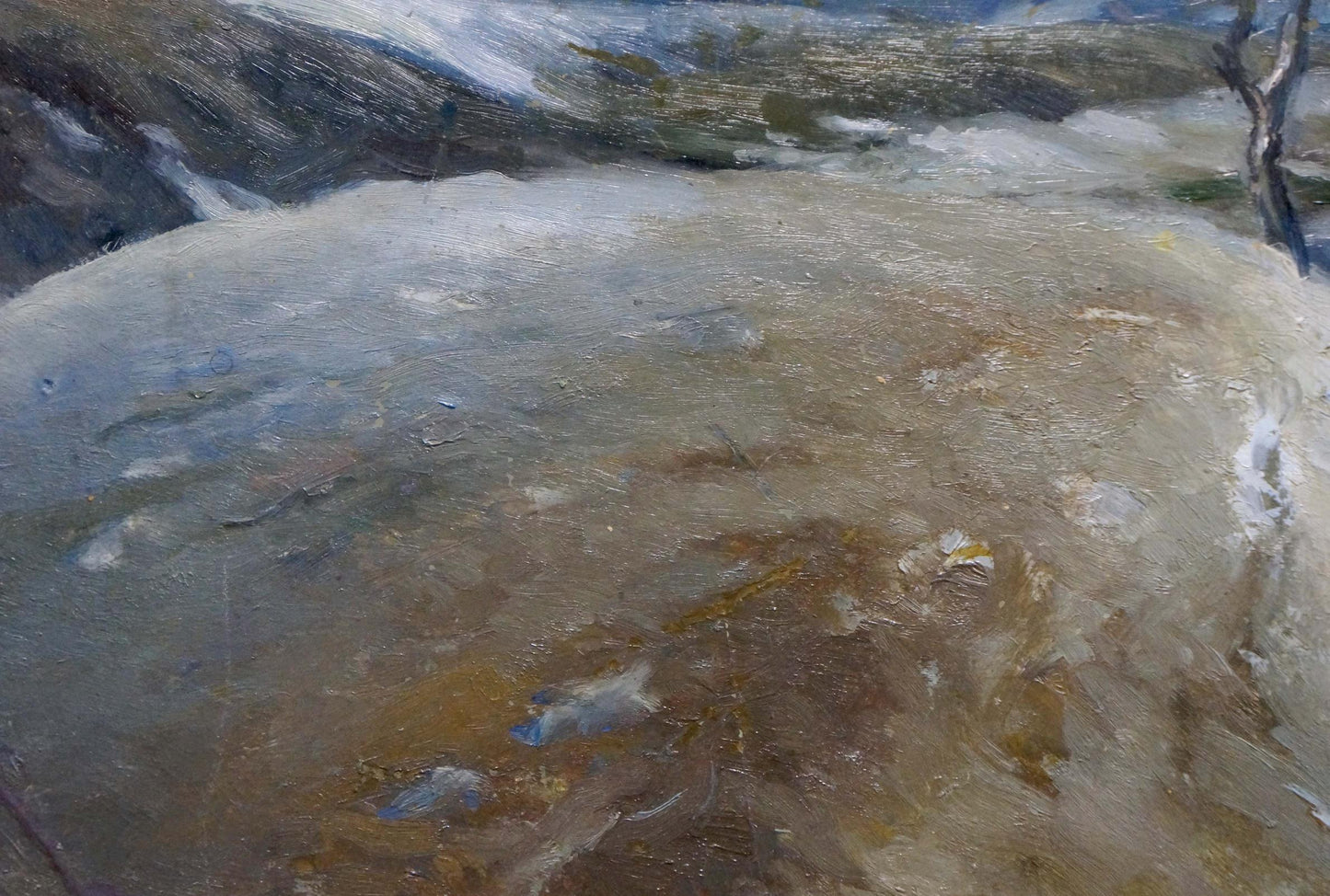 Oil painting Cloudy winter landscape Unknown artist