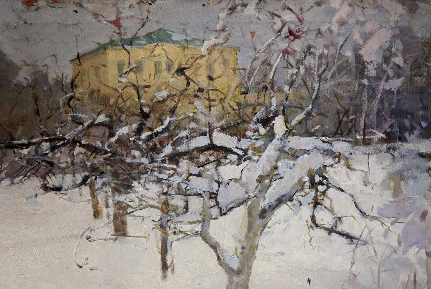 Oil painting Winter landscape Semykina Lyudmila Nikolaevna