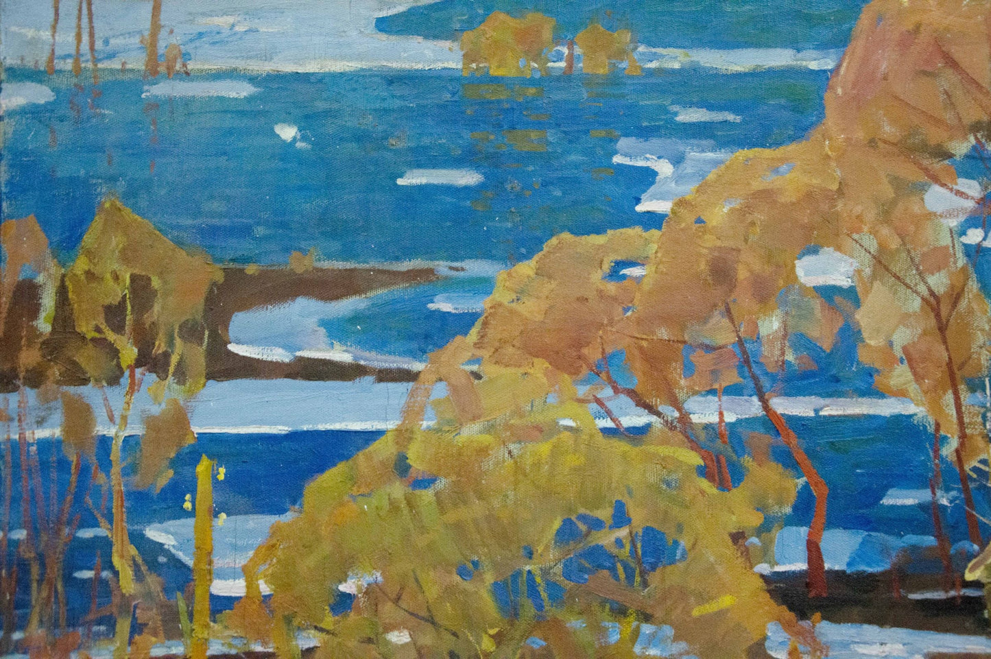 Oil painting Spring flood Lomykin Konstantin Matveevich