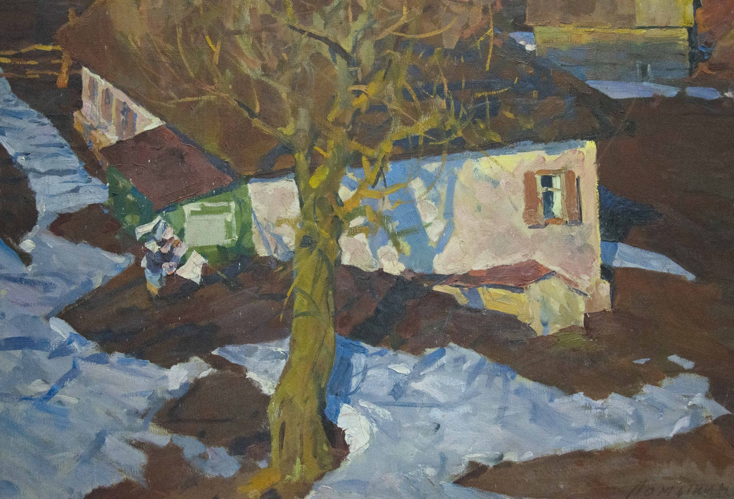 Oil painting Spring flood Lomykin Konstantin Matveevich