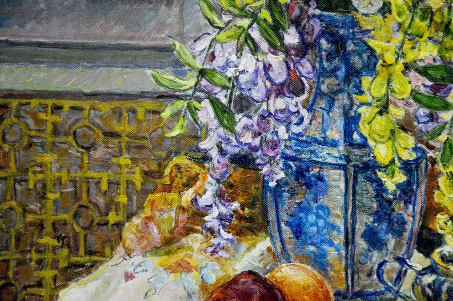 Oil painting Flowers by the window Alexander Stolyarenko