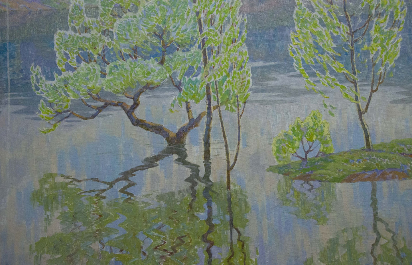 Oil painting River landscape Zlyden Yuri Fedorovich