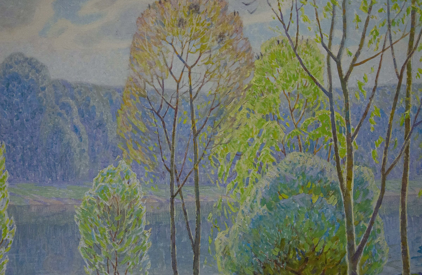 Oil painting River landscape Zlyden Yuri Fedorovich