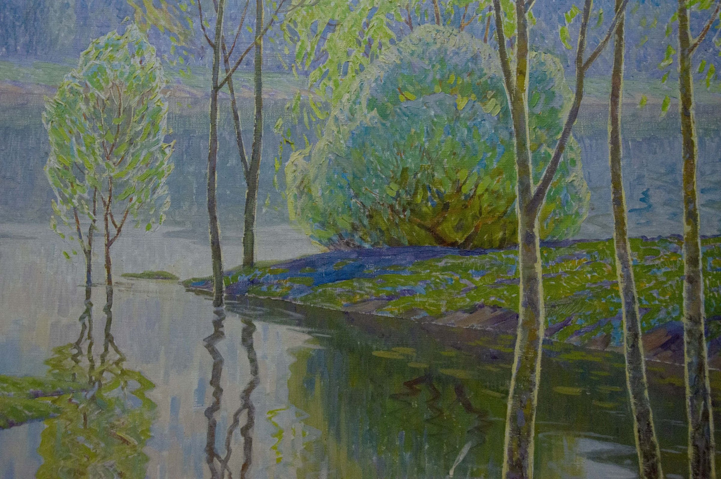 Oil painting River landscape Zlyden Yuri Fedorovich