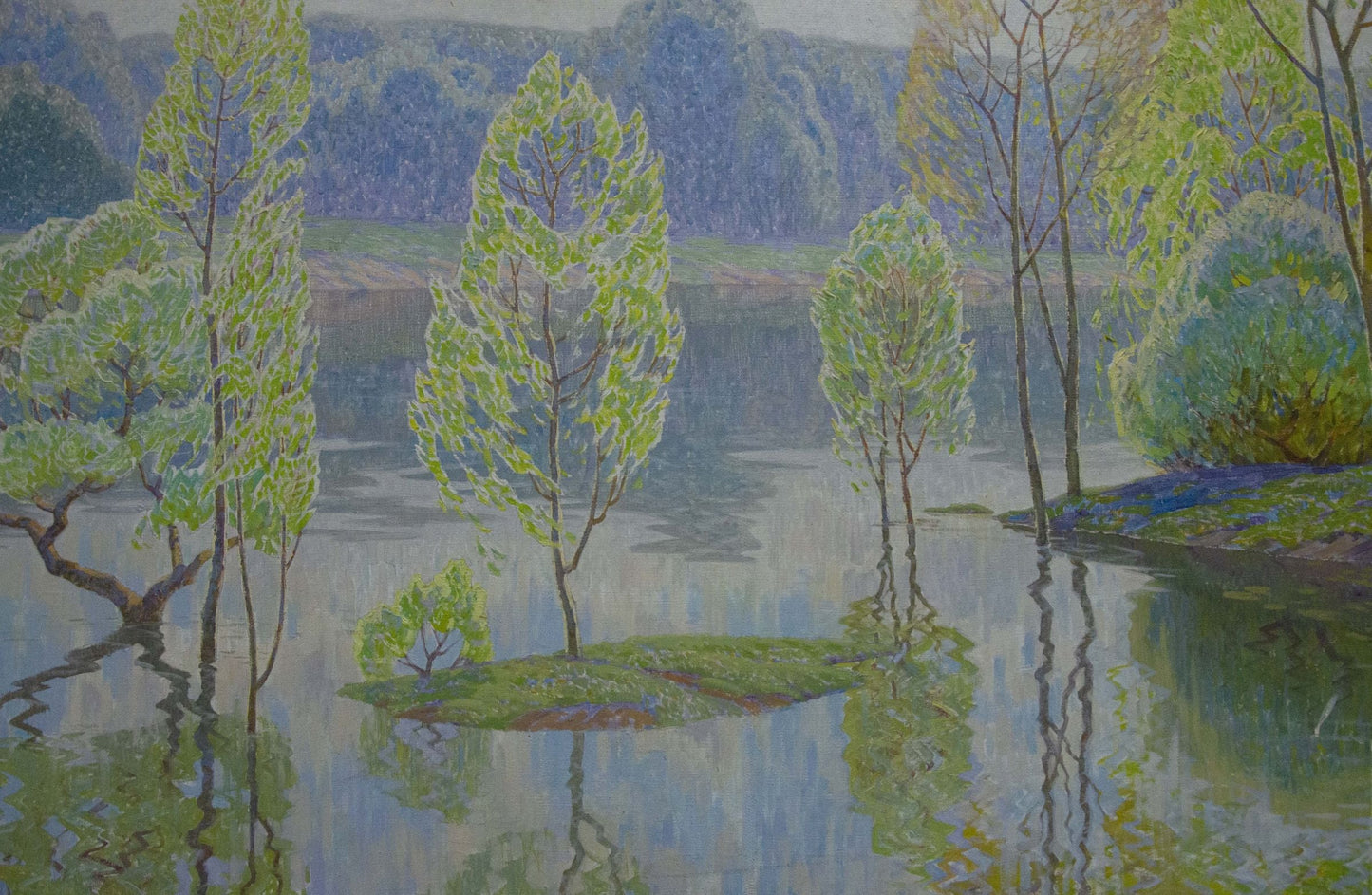 Oil painting River landscape Zlyden Yuri Fedorovich