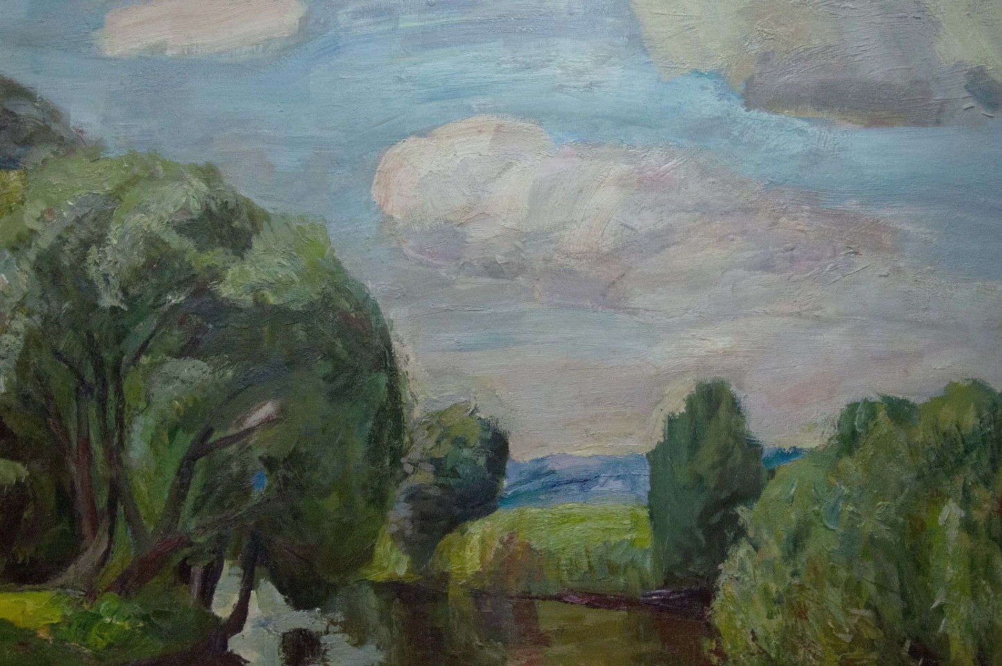Oil painting River landscape Kozik Victor Georgievich