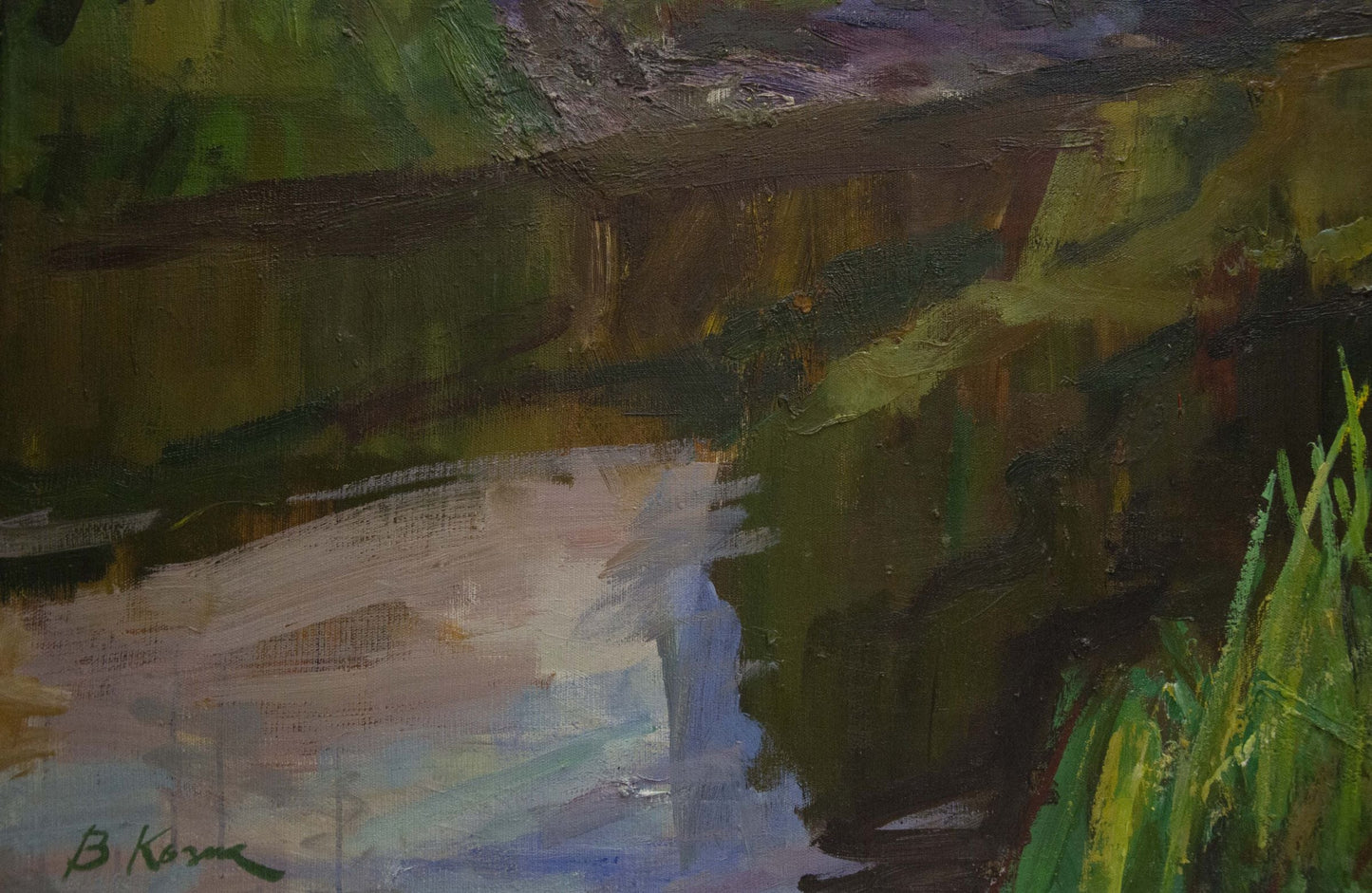 Oil painting River landscape Kozik Victor Georgievich
