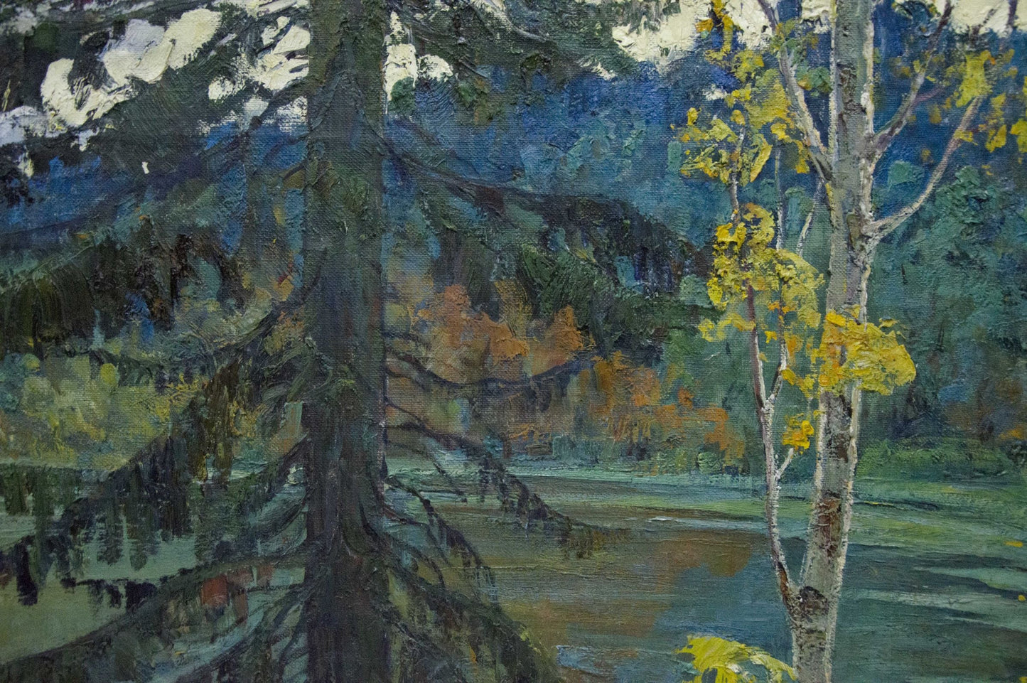 Oil painting Forest Lake Khokhrin Valentin Petrovich