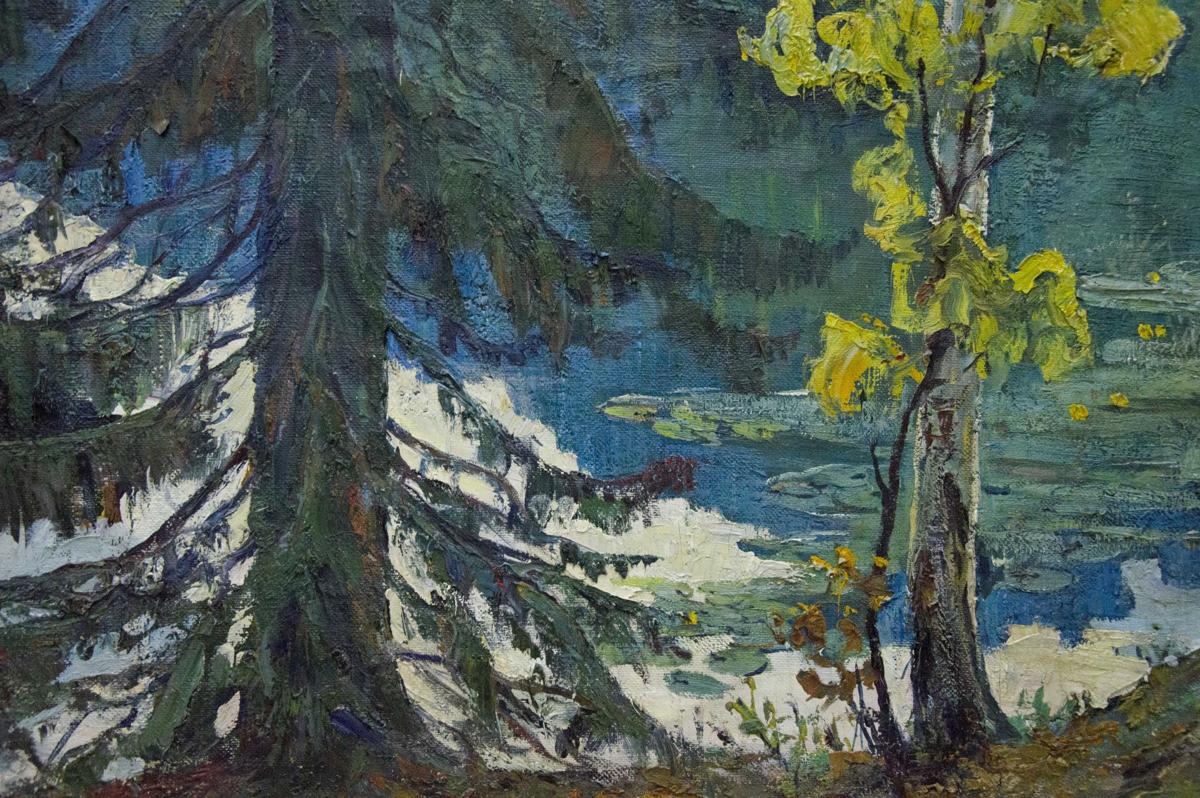 Oil painting Forest Lake Khokhrin Valentin Petrovich