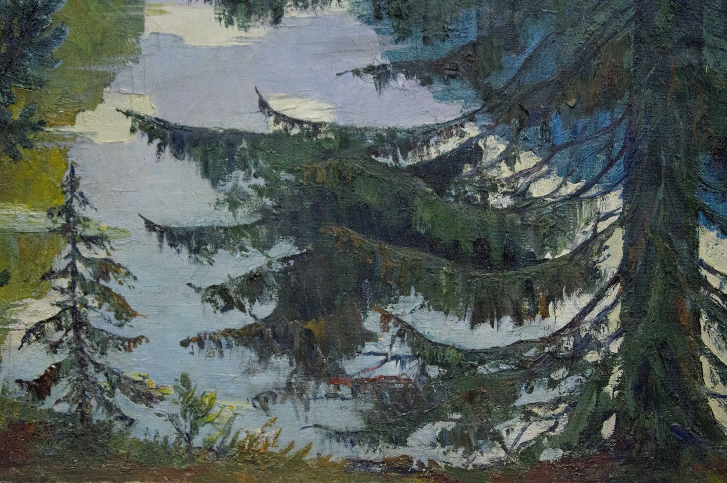 Oil painting Forest Lake Khokhrin Valentin Petrovich