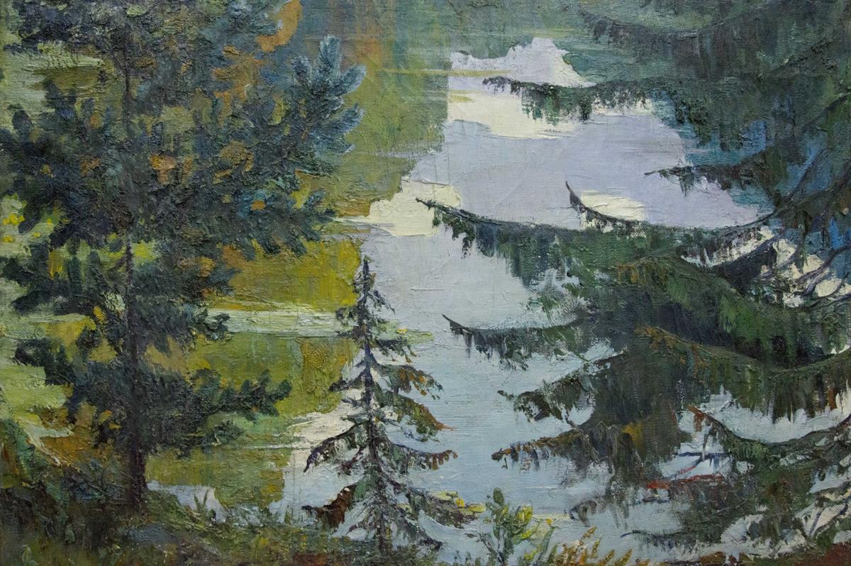 Oil painting Forest Lake Khokhrin Valentin Petrovich
