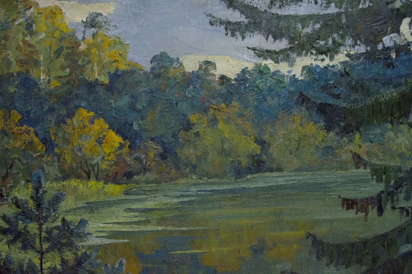Oil painting Forest Lake Khokhrin Valentin Petrovich