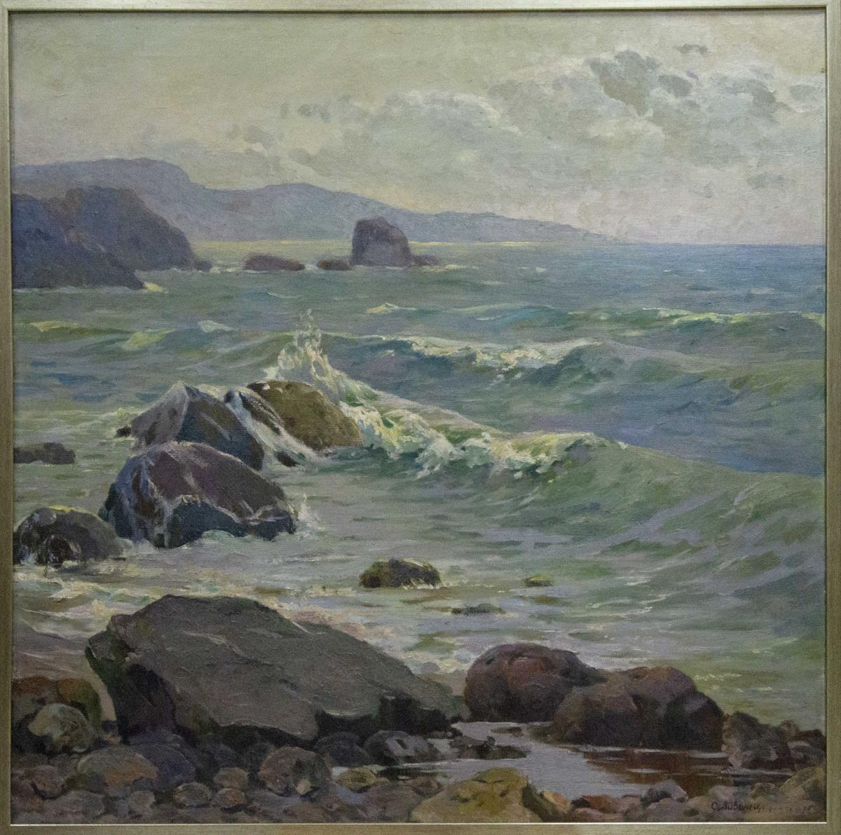 Oil painting Raging sea Livshits Chaim Moiseevich