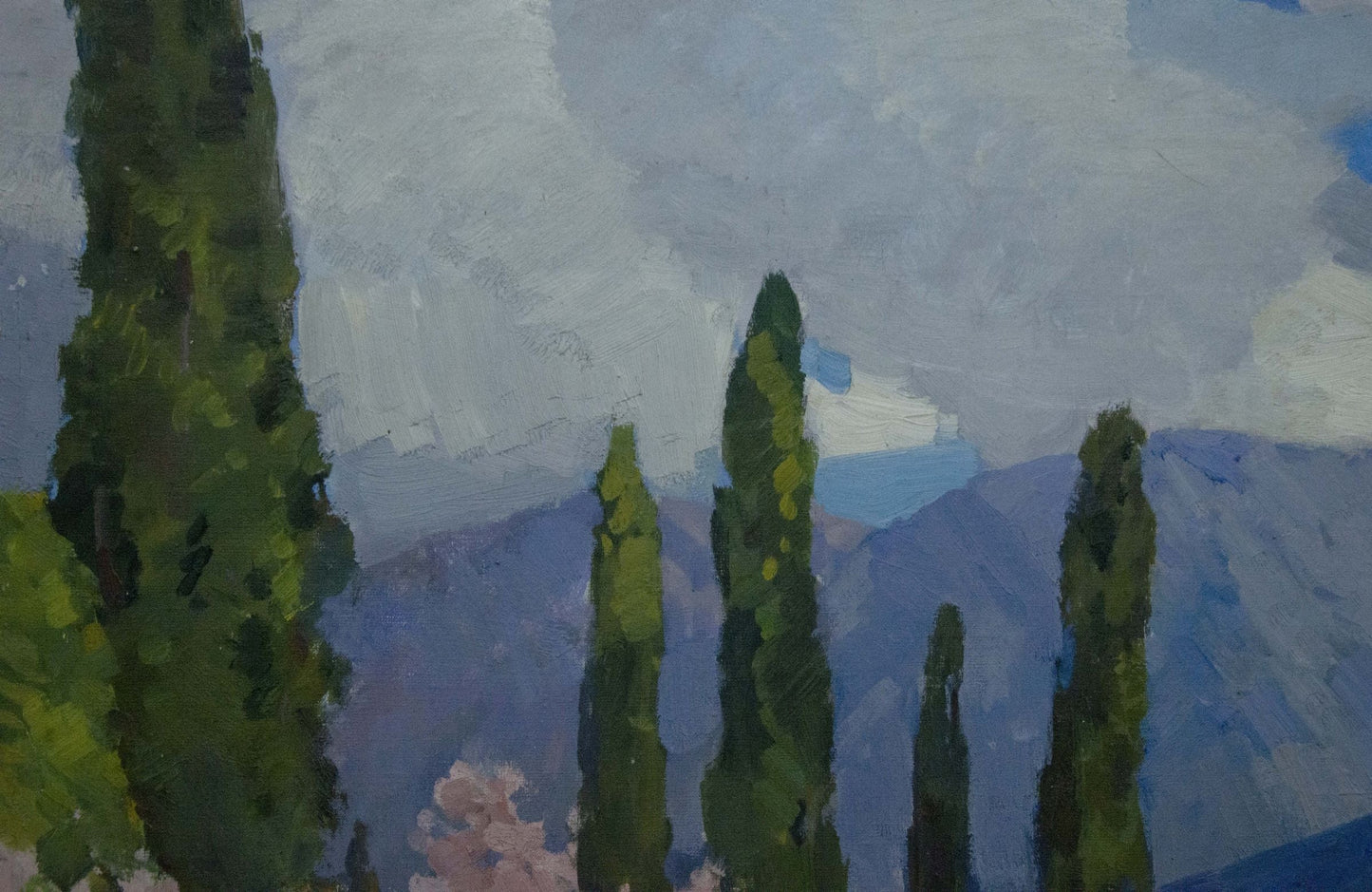 Oil painting Mountain road