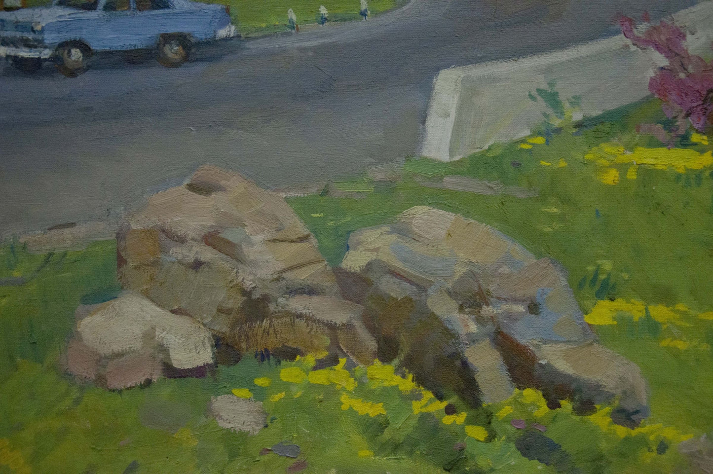 Oil painting Mountain road