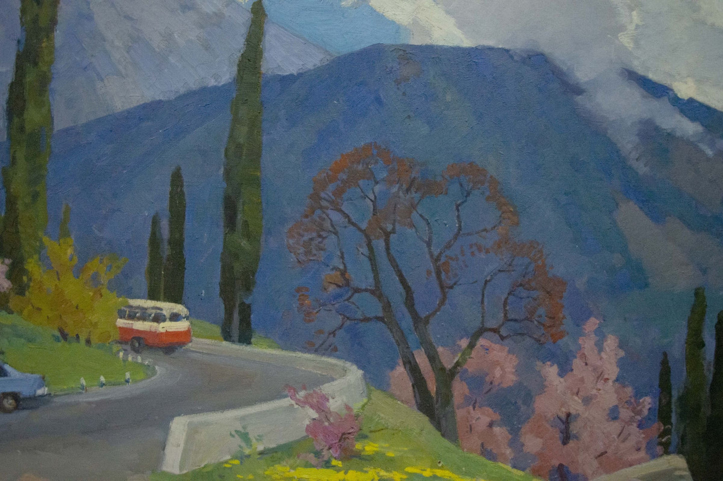 Oil painting Mountain road