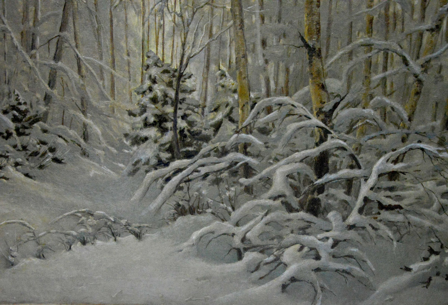 Oil painting Winter landscape Kamzolkin Evgeny Ivanovich