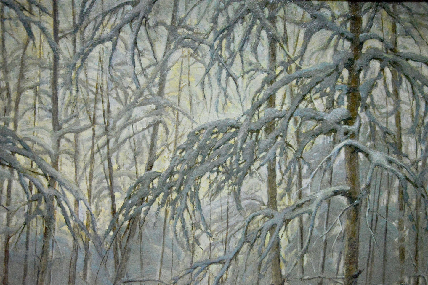 Oil painting Winter landscape Kamzolkin Evgeny Ivanovich