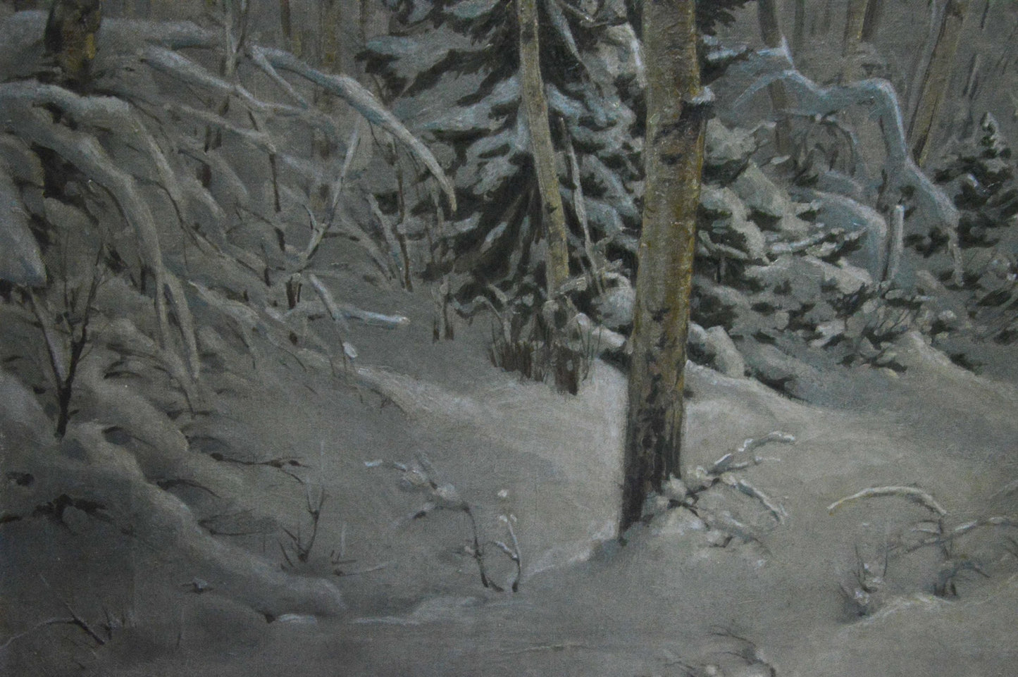 Oil painting Winter landscape Kamzolkin Evgeny Ivanovich