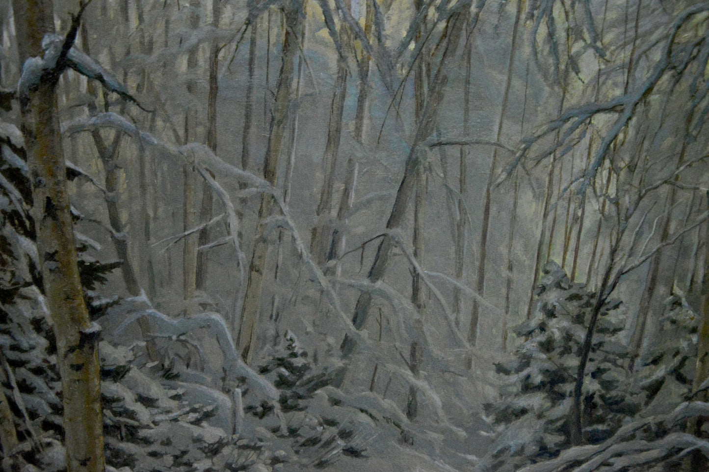 Oil painting Winter landscape Kamzolkin Evgeny Ivanovich