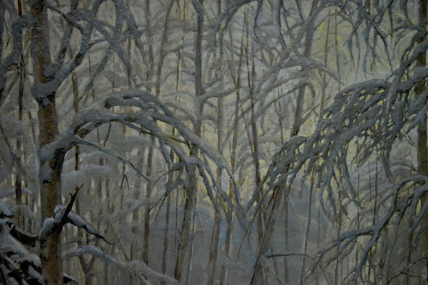 Oil painting Winter landscape Kamzolkin Evgeny Ivanovich