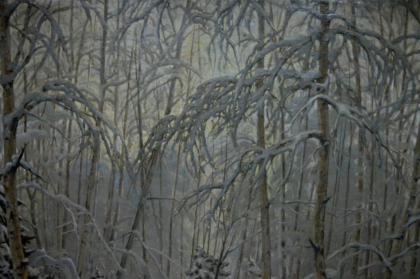 Oil painting Winter landscape Kamzolkin Evgeny Ivanovich