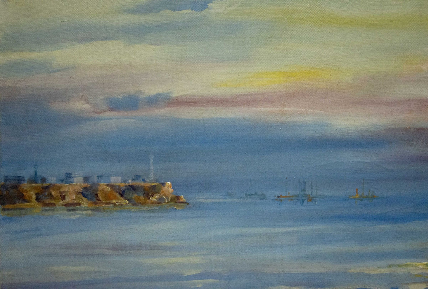Oil painting Sun rays in the sea Unknown artist