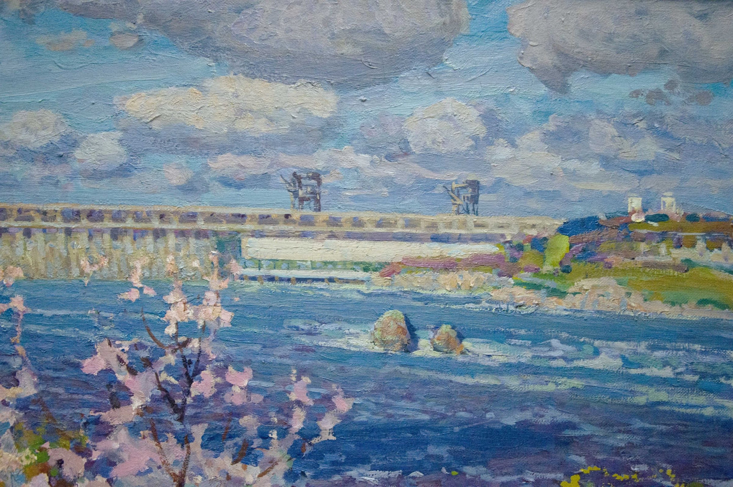 Oil painting Garden by the shore Fomin Anatoly Nikiforovich
