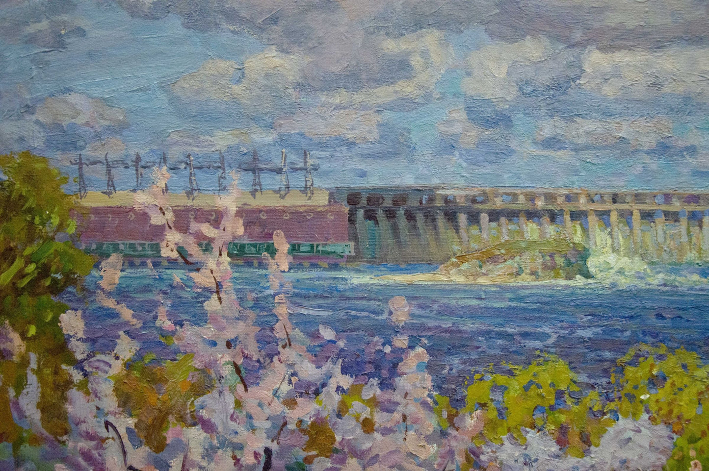Oil painting Garden by the shore Fomin Anatoly Nikiforovich
