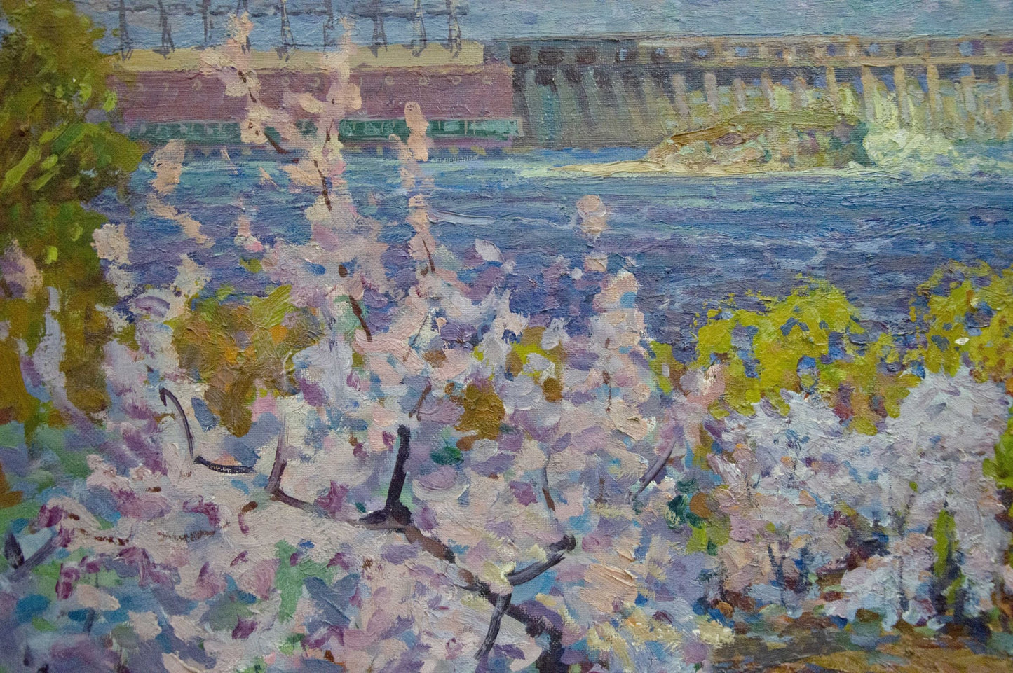 Oil painting Garden by the shore Fomin Anatoly Nikiforovich
