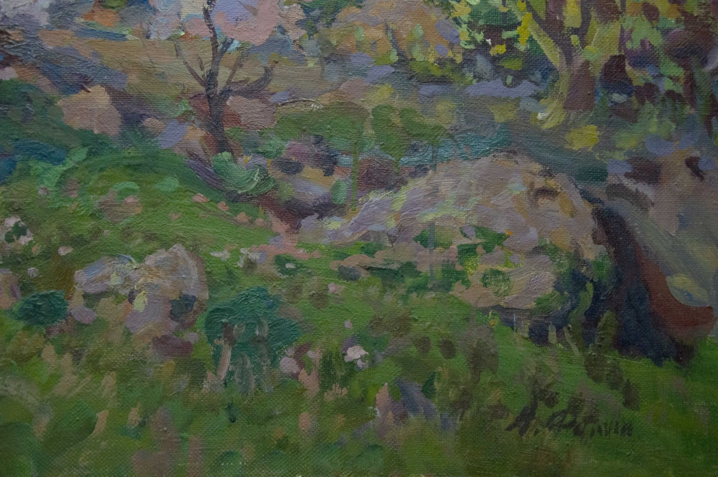 Oil painting Garden by the shore Fomin Anatoly Nikiforovich