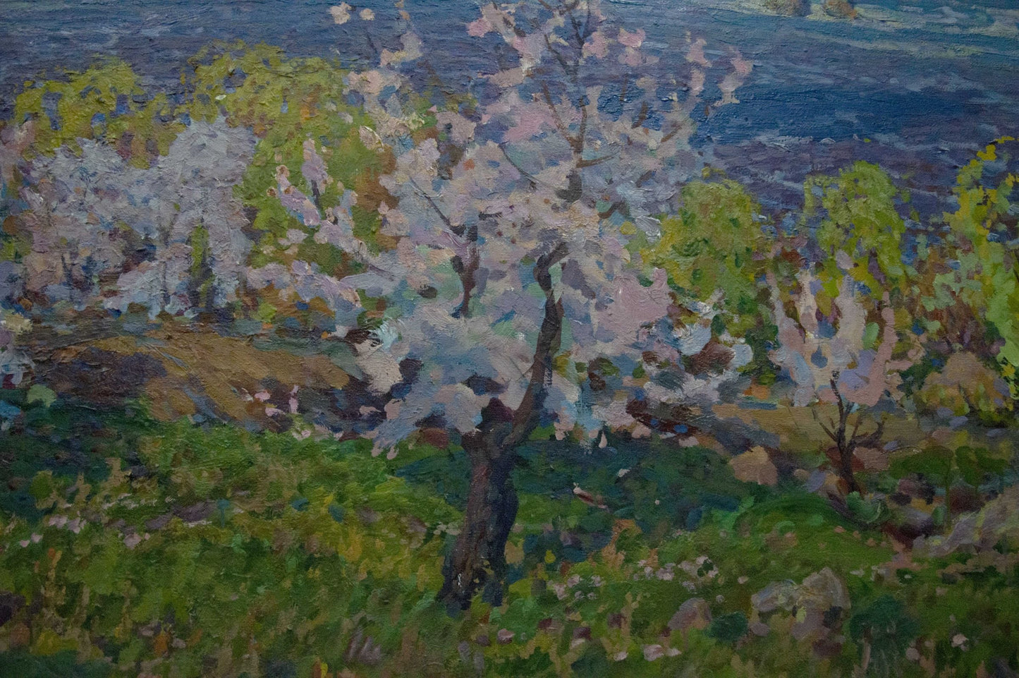 Oil painting Garden by the shore Fomin Anatoly Nikiforovich