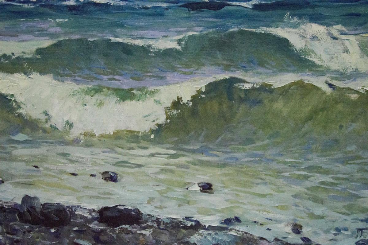 Oil painting Seascape with awakening Petr Sulimenko