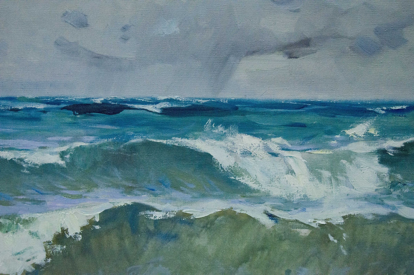 Oil painting Seascape with awakening Petr Sulimenko