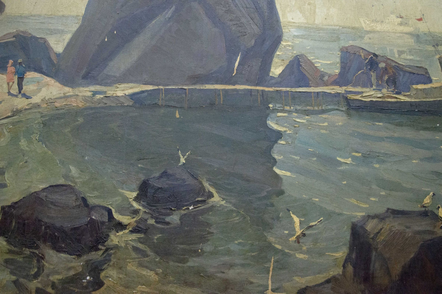 Oil painting Night coast
