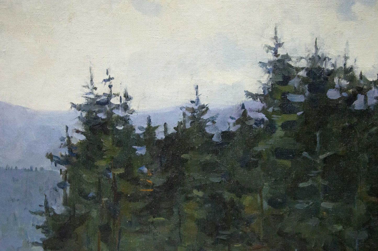 Oil painting Wooded Mountainscape Unknown artist