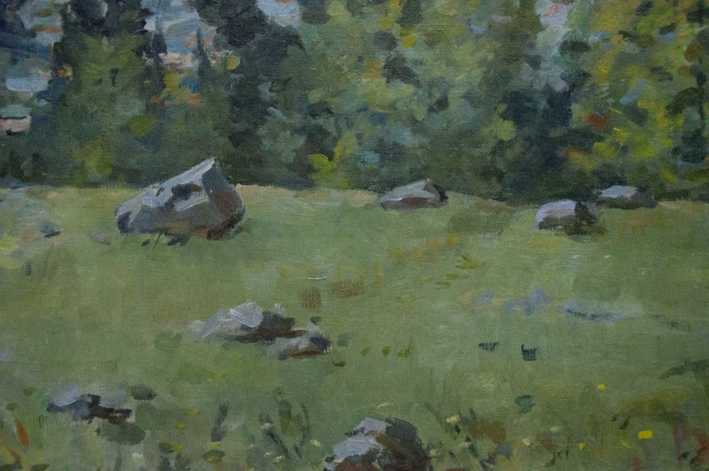 Oil painting Wooded Mountainscape Unknown artist