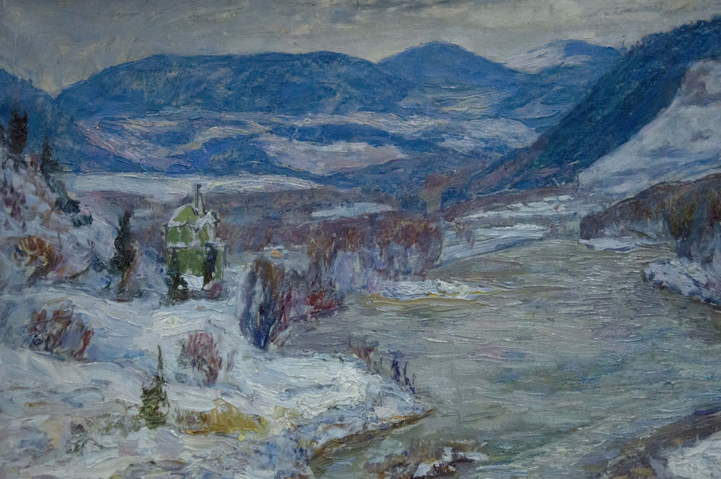 Oil painting Winter landscape Kontratovich Ernest Rudolfovich