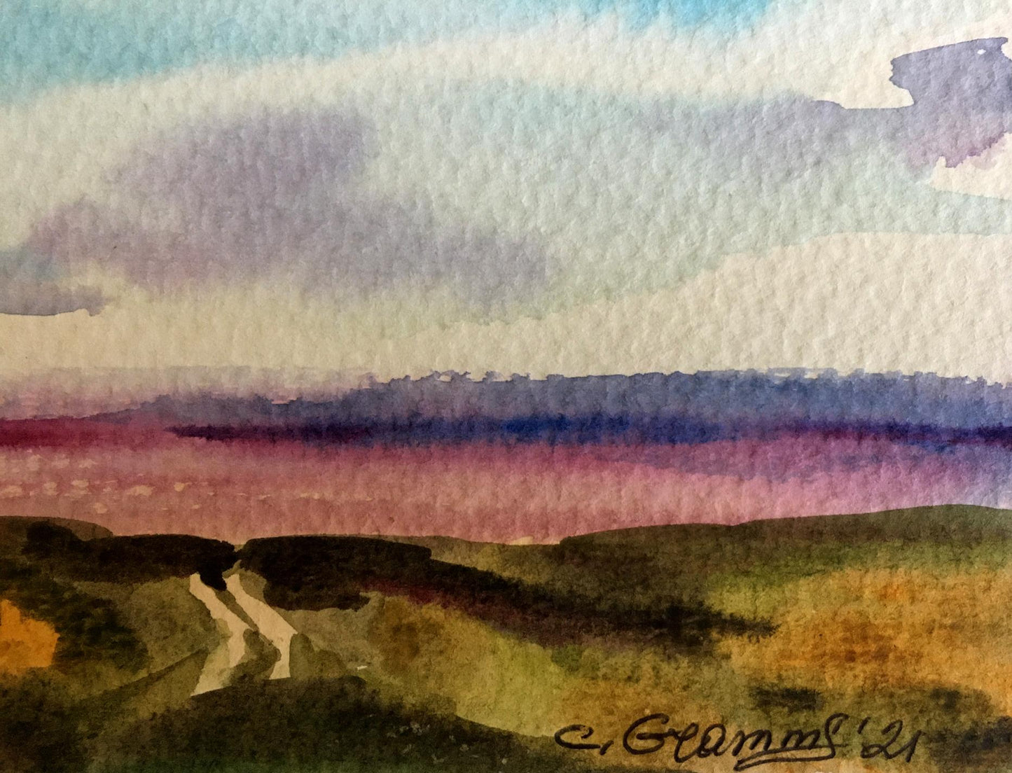Watercolor painting Rocks Svetlana Gramm