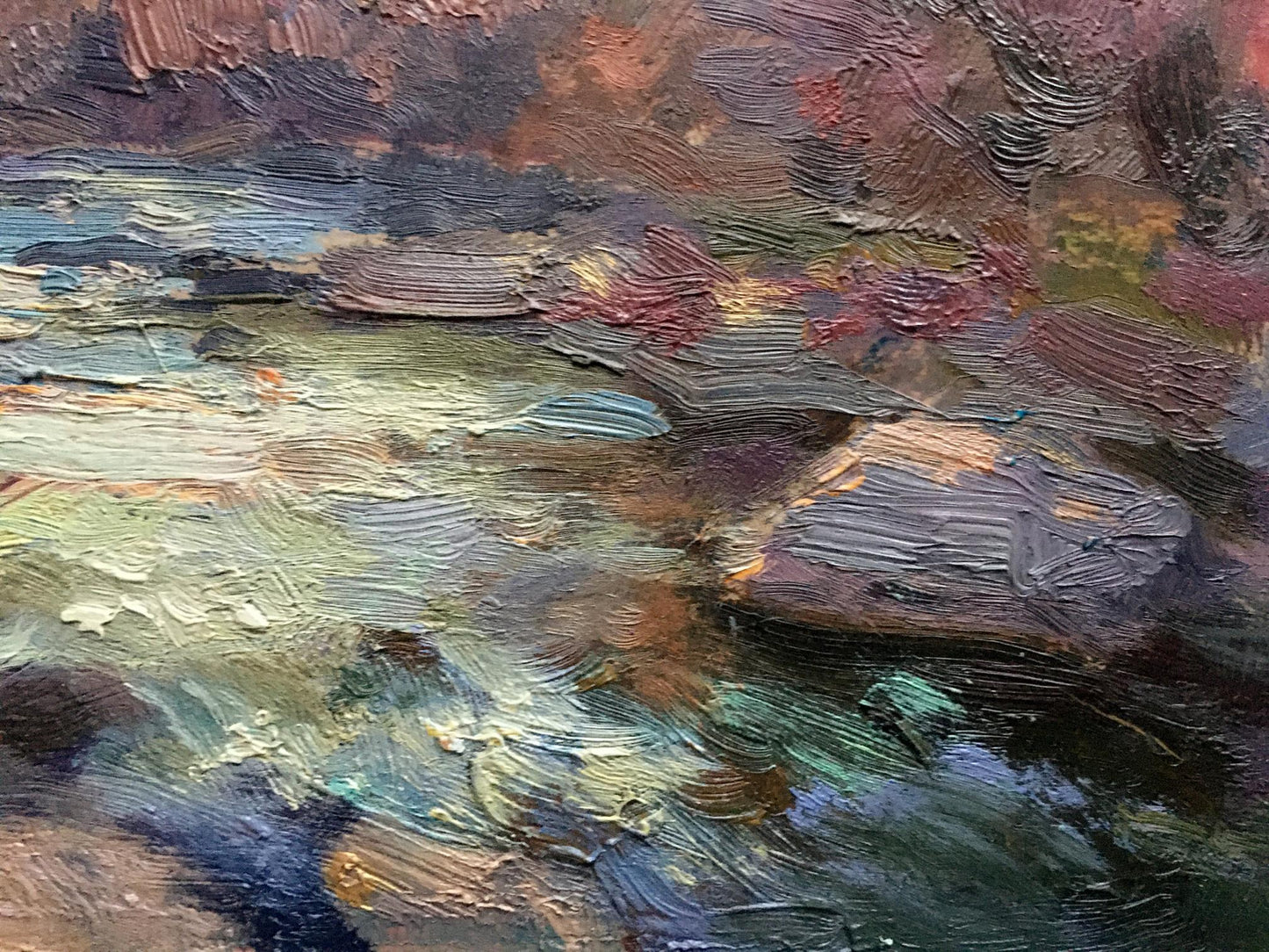 Oil painting Autumn river Batrakov Vladimir Grigorievich