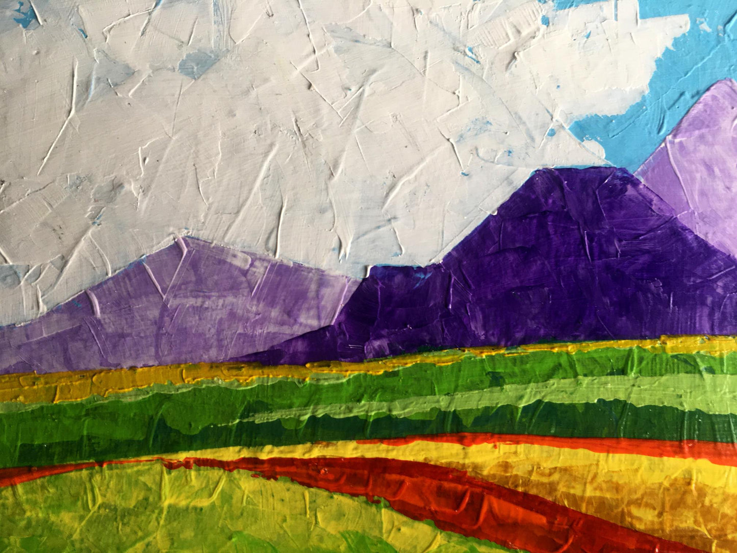 Oil painting Mountain Summit in the Mist V. Zadorozhnya