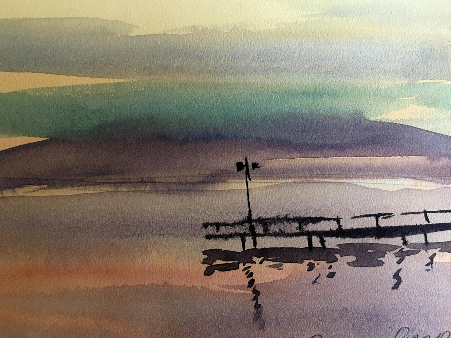 Watercolor painting Sunrise Svetlana Gramm