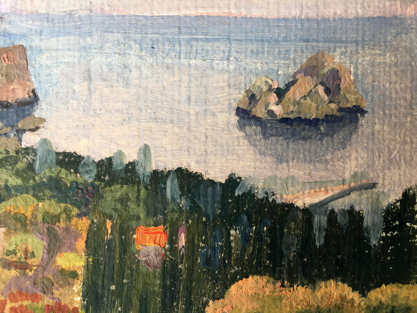 Oil painting Near the mountain Batrakov Vladimir Grigorievich