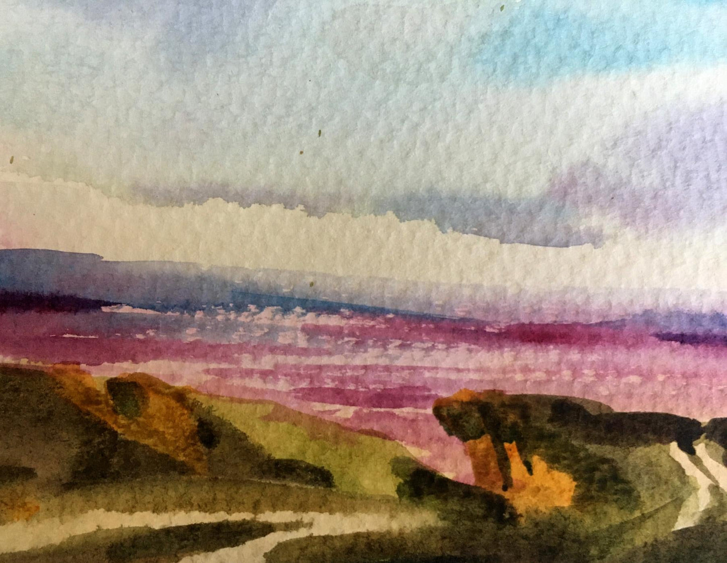 Watercolor painting Rocks Svetlana Gramm